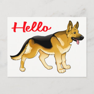 German Shepherd Puppy Dog  Hello, Thinking of You Postcard