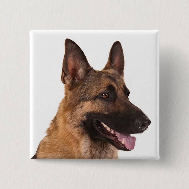 German Shepherd Puppy Dog Love Button Pin (Front)