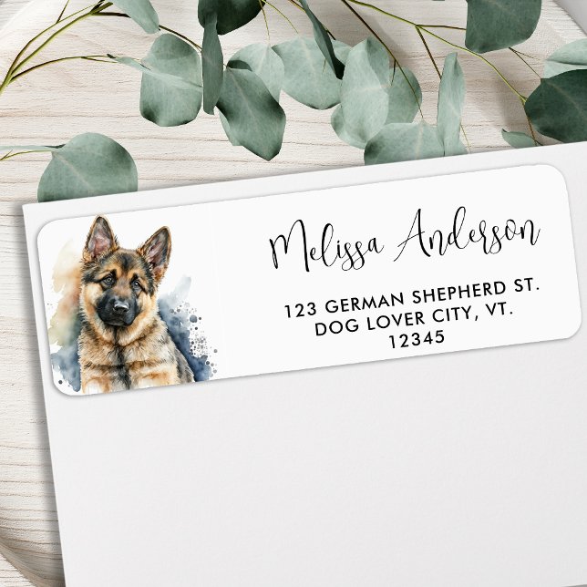 German Shepherd Puppy Dog Modern Return Address (Creator Uploaded)