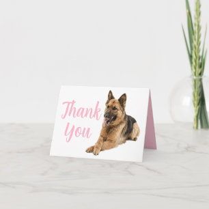 German Shepherd Puppy Dog Pink Thank You Card
