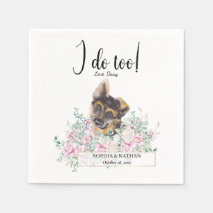 German Shepherd Puppy Dog Wedding Cocktail Napkins