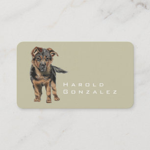 German Shepherd Puppy Drawing Business Card