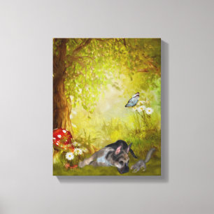 German Shepherd Puppy Fantasy Dog Art Canvas Print