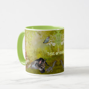 German Shepherd Puppy Fantasy Dog Art Personalised Mug