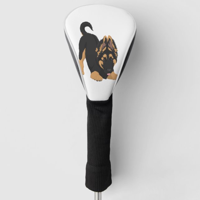 German Shepherd Puppy  Golf Head Cover (Front)