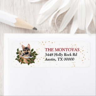 German Shepherd Puppy Holly Basket Return Address