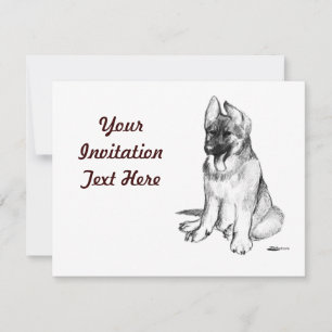 German Shepherd Puppy Invitation