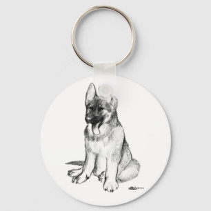 German Shepherd Puppy Key Ring