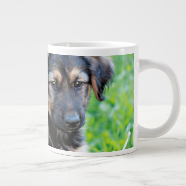 German Shepherd Puppy Large Coffee Mug (Right)