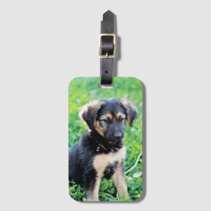 German Shepherd Puppy Luggage Tag