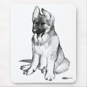 German Shepherd Puppy Mouse Mat