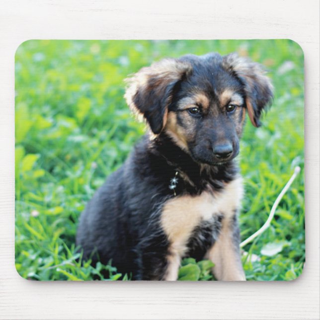 German Shepherd Puppy Mouse Mat (Front)