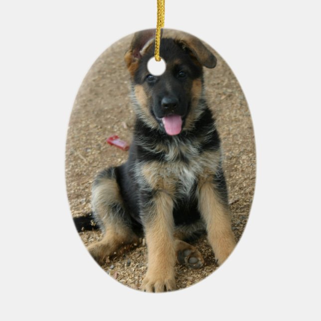 German Shepherd Puppy Ornament (Front)