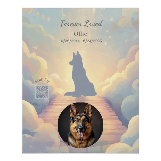 German Shepherd Rainbow Bridge Poster (Front)