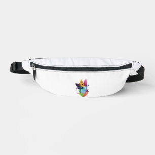 German Shepherd Rainbow Watercolor Paint Splatter Bum Bags