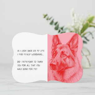 German Shepherd red custom  Thank You Card