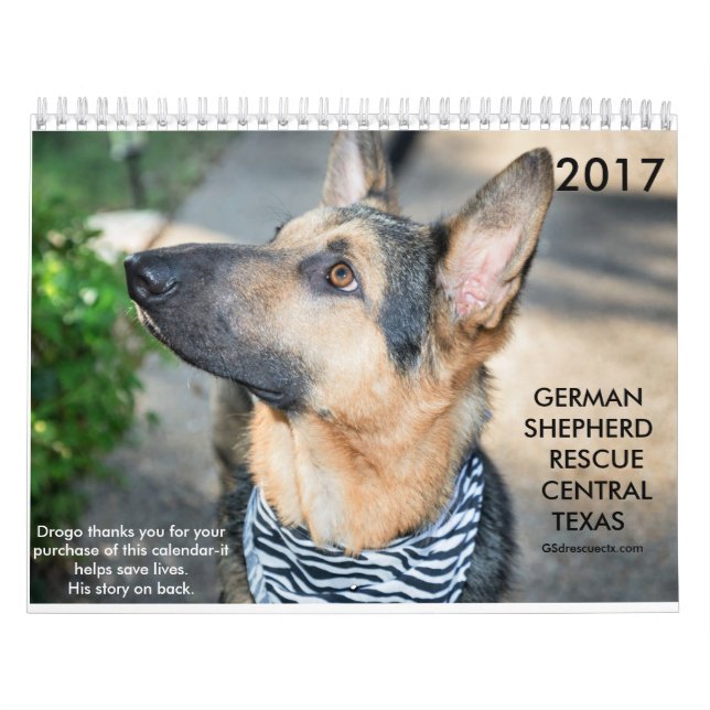 German Shepherd Rescue Central Texas 2017 calendar (Cover)