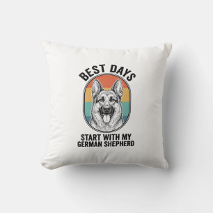 German Shepherd Retro Art Vintage Dog Lover Design Cushion
