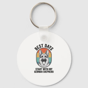 German Shepherd Retro Art Vintage Dog Lover Design Key Ring