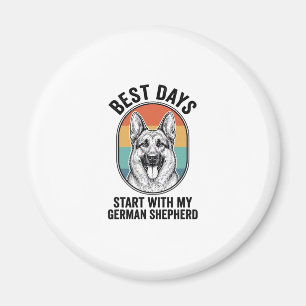 German Shepherd Retro Art Vintage Dog Lover Design Magnet