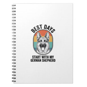 German Shepherd Retro Art Vintage Dog Lover Design Notebook