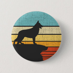 German Shepherd Retro Vintage 60s 70s Dog Owner 6 Cm Round Badge