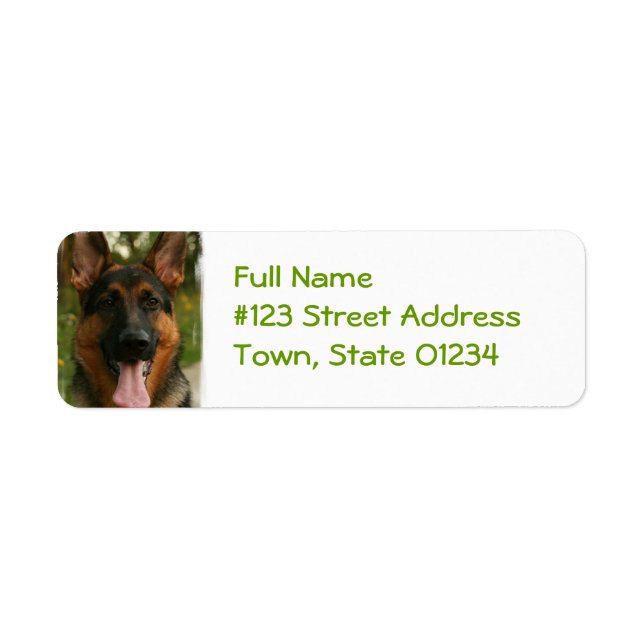 German Shepherd Return Address Label (Front)