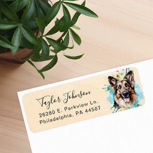 German Shepherd Return Address Label
