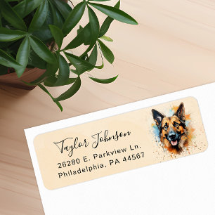 German Shepherd Return Address Label