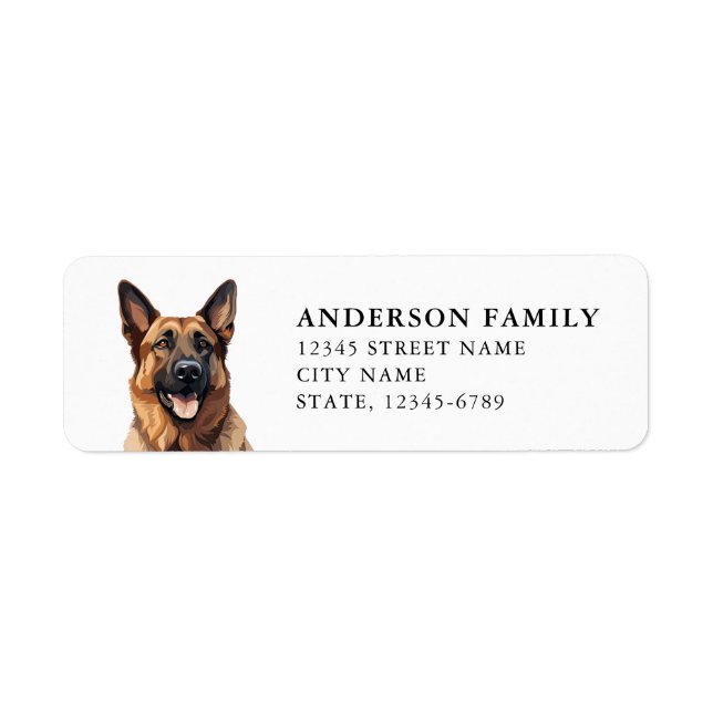 German Shepherd Return Address Labels (Front)