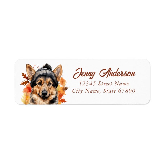 German Shepherd Return Address Labels (Front)