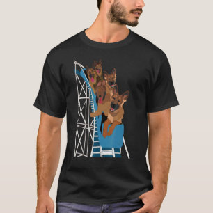 German Shepherd Roller Coaster Dog T-Shirt