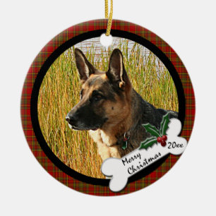 German Shepherd Round Christmas Ornament