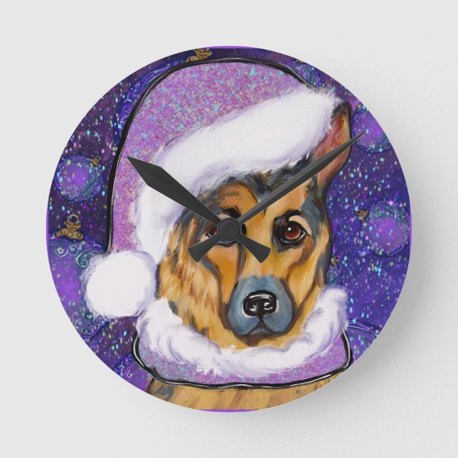 GERMAN SHEPHERD ROUND CLOCK (Front)
