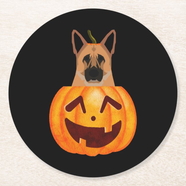 German Shepherd         Round Paper Coaster (Front)