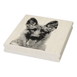 German shepherd rubber stamp
