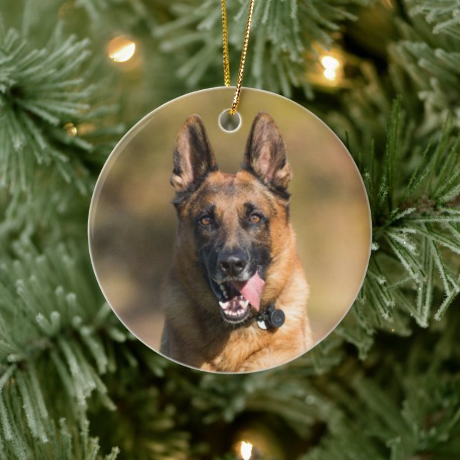 German Shepherd Running Ceramic Tree Decoration (Tree)