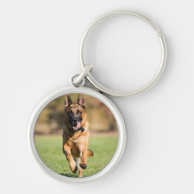German Shepherd Running Key Ring (Front)