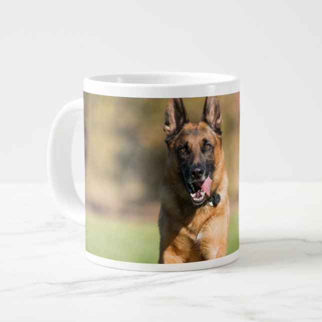 German Shepherd Running Large Coffee Mug (Front Left)