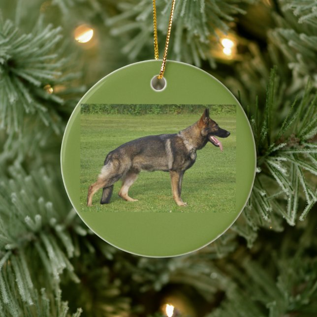 German Shepherd Sable Full Ceramic Tree Decoration (Tree)