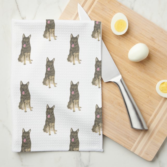 German Shepherd (Sable) Tea Towel (Quarter Fold)