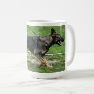 german shepherd sable walking coffee mug