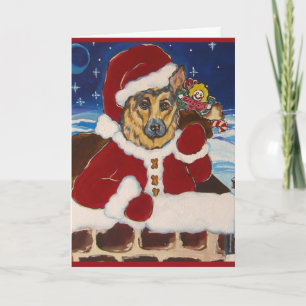 German Shepherd Santa  Card
