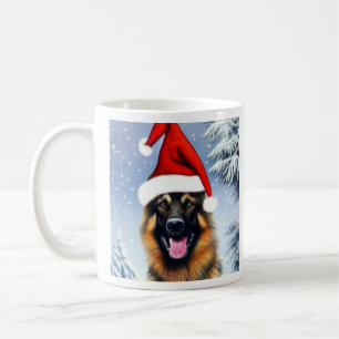 German Shepherd, Santa, Christmas  Coffee Mug