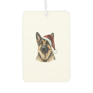 German Shepherd Santa Claus Dog Christmas  Car Air Freshener