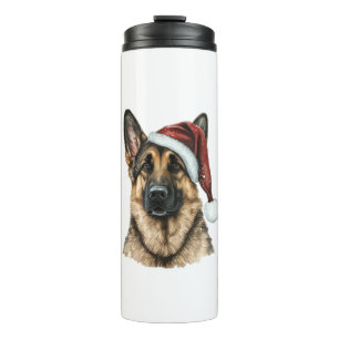 German Shepherd Santa Claus Dog Christmas  Thermal Tumbler