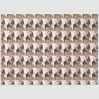 German Shepherd Santa Claus Tissue Paper