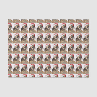 German Shepherd Santa Claus Tissue Paper