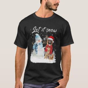 German Shepherd Santa Dog Christmas Snowman Xmas P T-Shirt