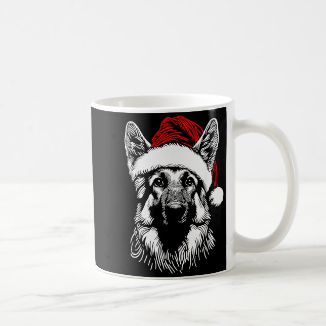 German Shepherd Santa Hat Christmas Xmas Pajama Wo Coffee Mug (Right)